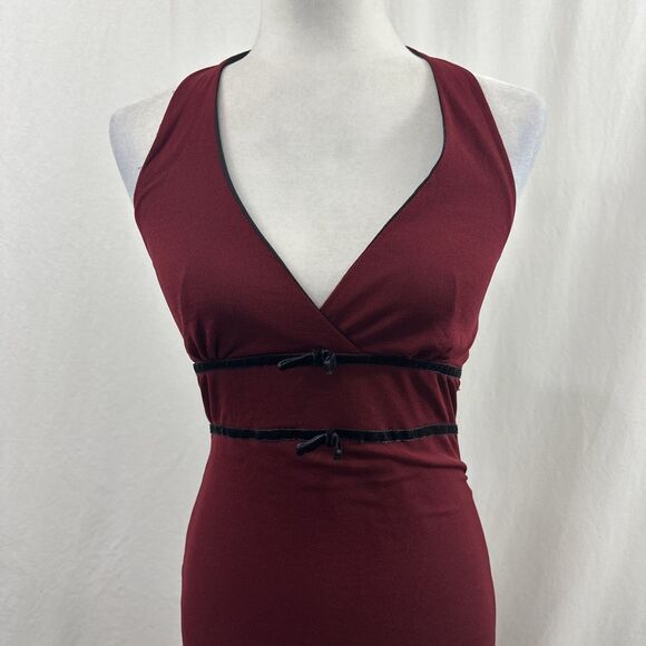 Speechless Y2K Red Halter Asymmetrical Bow Midi Dress Womens S Dark Whimsical - Picture 4 of 12